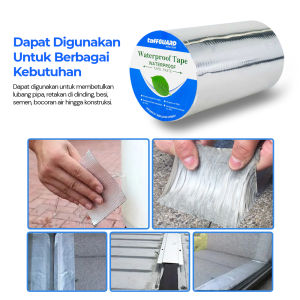 Lakban Aluminium Foil Butyl Waterproof Anti Bocor 0.8mm 20cmx5M - LS549