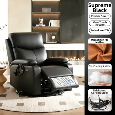 YOULANSEN | Reclining Massaging Leather Sofa Chair