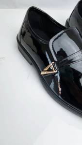 Falimottype Mens Classic Business Office Formal Leather Shoes Casual Fashionable Shiny Leather Commuting Work Shoes