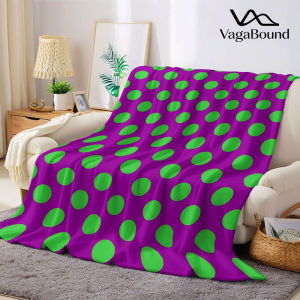 BILIBILI | Purple Green Polka Dot Flannel Blanket Warm Soft Halloween Christmas Decorative Couch Warm Cozy All-Season Gift