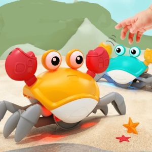 Crawl Escape Automatic Crab Sensing Obstacle Avoidance Glow Electric Crab Charging Toys With Music Creative Gift for Kids Boy and Girl