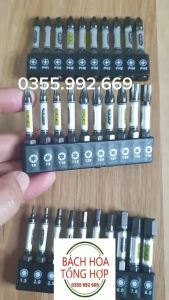 Bộ 10 Mũi Bắn Vít Dài 50mm Thép D2 Siêu Cứng Hàng Nội Địa Trung Có Từ Tính Cao Chân Lục Giác Ngắn Cho Khoan Máy Bắn Vít