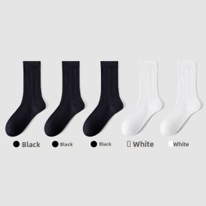 Miiow | Spring Autumn Womens Mid-Calf Thin Cotton Socks Anti-Odor Absorbent Antibacterial MiiOW Cat Person White Color Pure E-Commerce