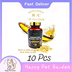 Rich Choice Norwegian (10 Pcs Repack)Salmon Fish Oil (Dog & Cat)Penjagaan Bulu / Lawa/Cantik For Kucing dan Anging