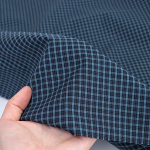 Vải Cotton Kẻ Sọc Màu Xanh Đậm Mùa Xuân Hè Vải Áo Sơ Mi Váy Vải Váy Xếp Ly Thời Trang Cao Cấp Vải Thủ Công DIY Vải Cotton Nguyên Chất