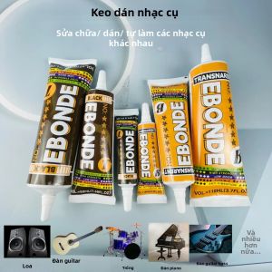 Keo Dán Sửa Chữa Nhạc Cụ Màu Đen & Trong Suốt Keo Chống Rung Linh Hoạt Cho Loa Đàn Guitar Trống Đàn Piano - Tùy Chọn 15/50/110ML