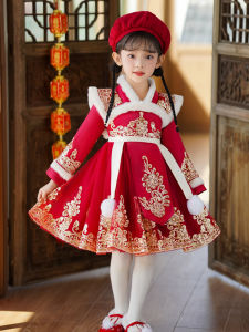 ชุดเด็กผู้หญิง ชุดฮันฟูฤดูหนาว เสื้อผ้าเด็กผู้หญิง ชุดฮันฟูโบราณ ชุดฮันฟูแดง เสื้อผ้าเด็ก เสื้อผ้าเด็กผู้หญิง