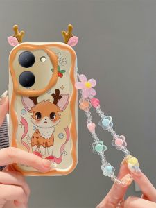 Silicone Phone Case for VIVO Y36 4G/5G Overseas Version Anti-Fall Cute Ear Design Personalized Creative Cartoon Style for Women
