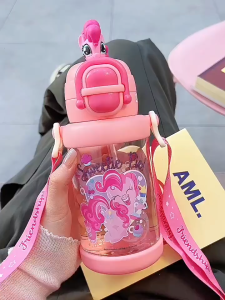 My Little Pony Cartoon Cute Student Large-Capacity Portable High-Temperature Resistant Double Drinking Fashion With Straw