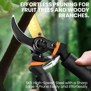 AIRAJ 1pc Multifunctional Pruning Shear Garden Tools Heavy Duty Ultra Sharp Hand Pruners Professional Garden Scissors