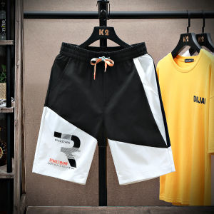 New Chinese Style Ice Silk Mens Shorts Summer Thin Quick Dry Loose Casual Five-Quarter Pants Trendy Splice Breathable Shorts
