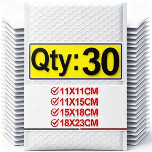 30/20/10PCS Bubble Mailers Self Adhesive Shipping Bags Waterproof Mailing Envelopes for Business Packaging Makeup Supplies