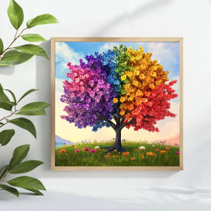 500/1024PCS Jigsaw Puzzle Peaceful Serene Autumn Trees With Colorful Leaves Scene For Adults Perfect Gift For Nature Lovers