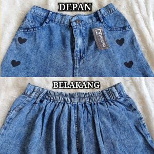 KULOT JEANS LOVE / CELANA WANITA KULOT JEANS HW BOYFRIEND JEANS PREMIUM SIZE L SIZE XL / BOYFRIEND CULLOTE LOVE JEJE / KULOT JEANS KOREA KOREAN STYLE