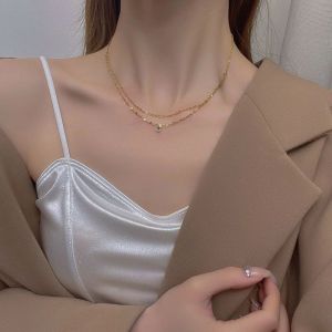 Kalung wanita dua layer titanium Korean style