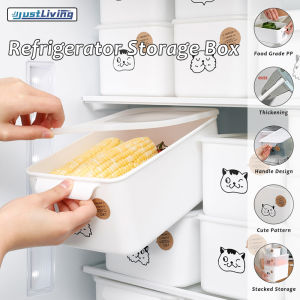 JustLiving 750ML/1.15L/2.6L/3.3L/4.7L Kitchen Freshness Box Fruit Food Fridge Storage Box Clear Plastic Box Food Container with Lid Portable Lunch Box Microwave Safe PP Food Storage Boxes with Handles