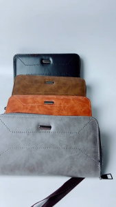 Long Wallet with Double Layer Design for Extra Storage PU Leather Wallet for Mens