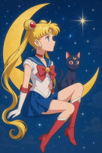 Kayou | Acrylic Paint By Numbers Sailor Moon Classic Anime Art Oil Painting Package Art Picture For Bedroom Wall Adults Hand Painted