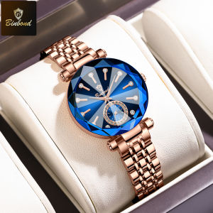 BINBOND Fashion Elegant Women Quartz Watches Original Heart Of The Ocean Design Waterproof Luminous Diamond Lady Casual Watches