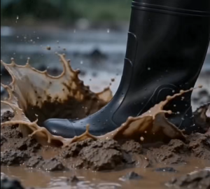 LTT Heavy Duty Steel Toe Rain Boots - Waterproof PVC Safety Wellies with Slip Resistant Sole