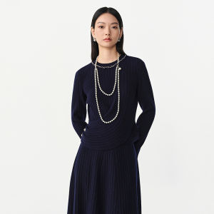 Koradior | Elegant French Pearl Knit Pullover Sweater