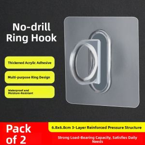 Wall-Mounted Nasal Rinse Pot Drying Ring Hook Universal Holder Bathroom Drainage Storage Rack No Drilling Required Nose Cleaner