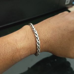 Gelang Pria Keren Perak Asli Silver 925 Jalin Padi Victorio