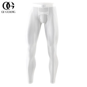 Ultra-Thin Ice-Silk Mens Fitness Pants High-Elastic Seamless Quick-Dry Tight Nine-Piece Pants Barbi Sports Shaping Trousers