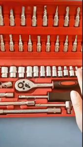 46 Pcs Tools Set For Motorcycle Car Repair Socket Spanner/Ratchet Wrench Tool Box Heavy Duty Kit Car Torque Tool Box
