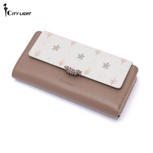 Fashion Flower Long Wallet Women Zipper Pocket Soft Leather High Capacity Female Wallet