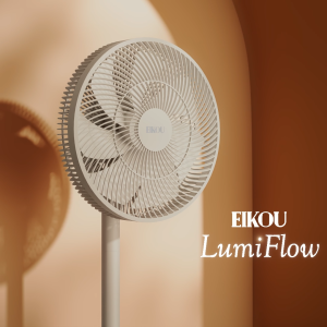 eikou 14" LumiFlow Standing Fan (Golden Tapioca)