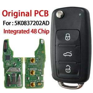Integrated 48 Chip OEM PCB For Volkswagen VW GOLF PASSAT Tiguan Polo Jetta Beetle Skoda Seat Flip Remote Car Key 5K0837202AD