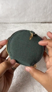 Mini PU leather round womens coin purse wallet