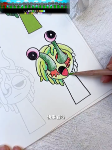 Sprunki Incrediboxสมุดระบายสี หนังสือเงียบ สมุดวาดภาพระบายสีและลอกลายสำหรับเด็ก ของเล่นเสริมพัฒนาการศิลปะ