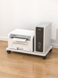 Mobile Multi-Functional Shelf under Table Computer Host Tray Printer Plant Pot Base with Lockable Universal Wheels