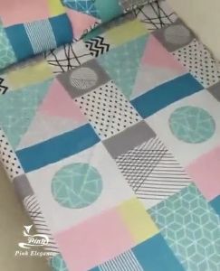 BEST SELLING BED SHEET QUEEN & SINGLE SIZE - HELLO KITTY FLORAL LEAF PRINT