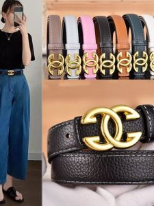 Fashionable Womens Leather Belt Decorative Stylish Versatile Jeans Waist Belt Ladies New Model Alloy Buckle Youth Middle-Aged Elderly