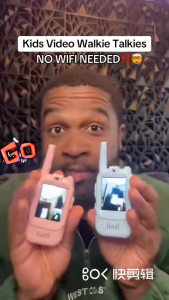 Kids Video Intercom Walkie-talkie Cute Screen Easy Use Rechargeable Large Battery Cute Ham Radio for Gift