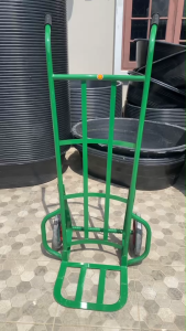 รถเข็นของสีเขียว รุ่นหน้าหนา 6มิล ด้ามจับ3/4นิ้ว รับน้ำหนัก500กก. ท้องเหล็กแบน ล้อ10" รถเข็นเข่ง รถเข็น