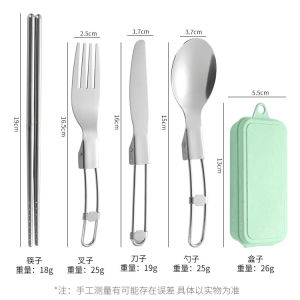 Di Động Du Lịch Ngoài Trời Có Thể Gập Lại Bộ Dao Kéo Thép Không Gỉ 304 Cắm Trại Muỗng Nĩa Đũa Bộ Nhẹ Dụng Cụ Ăn