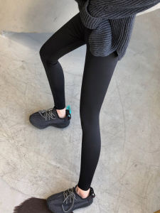 กางเกงโยคะเอวสูงทรงสลิมฟิตผ้าไนลอน 7/9 สำหรับผู้หญิง สีดำ ดีไซน์ลายฉลาม ทรงบาง ใส่ได้ตลอดทั้งปี กางเกงออกกำลังกาย เอวยางยืด