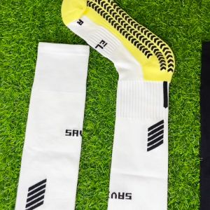 Kaos Kaki Savior Panjang Anti Slip Kaoskaki Olahraga Futsal Sepakbola Anti Licin Warna Hitam Putih