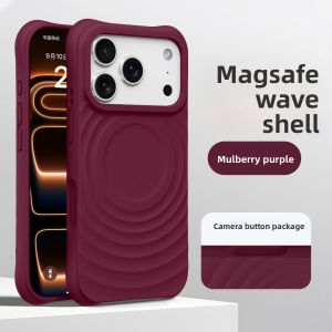 szhaiyu | Liquid Silicone Ripples Magnetic for MagSafe Phone Case for IPhone 17 16 15 14 Pro Max for Magsafe Wireless Charging Soft Cover
