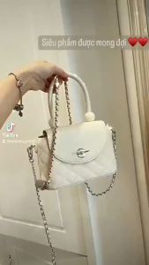 (Auth tuồn Chính Hãng) Túi C N K Quai Cầm Khoá Xoay Form Cố Định Cứng Cáp Túi Xinh Y Hình 100% Kèm Túi Giấy