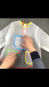 Apron Lukis Anak Lengan Panjang Anti Air Celemek Melukis Waterproof Kids Painting Smock