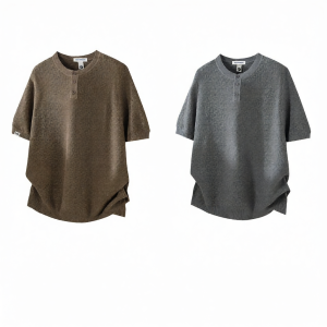Mark Fairwhale | Short Sleeve T-Shirt for Men Linen Tencel Knit Loose Business Casual