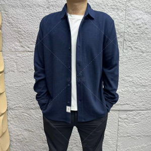 Offline 798! Classy Waffle Comfortable Plaid Fall New Arrival Men Fashion Polo Collar Long Sleeve Shirt Coat