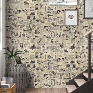 Siam Niyom สยามนิยม วอลเปเปอร์ติดผนัง ลายหนังสือพิมพ์ วอลเปเปอร์ วอลเปเปอร์ผนัง wallpaper sticker