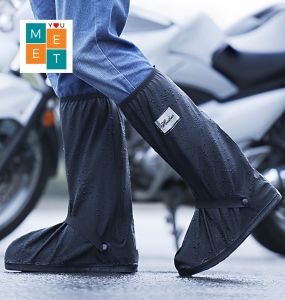 Rain Shoe Cover Rubber Waterproof Motorcycle Bike Reflective Boot Footwear Rainproof Kasut Hujan Getah雨鞋