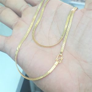 (Có Ký Hiệu-Dùng Như Vàng) Dây Chuyền Dập Khít Rắn Kiểu Đơn Giản-Dùng lâu dài tắm rửa thoải mái không phai không kiêng mồ hôicó pha vàng bên trong